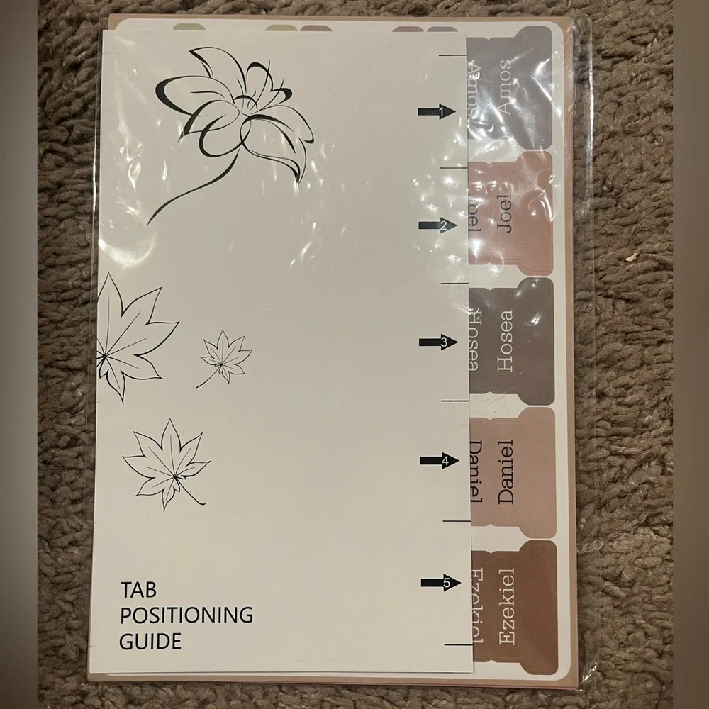 Tab Positioning Guide with Brown and Gray Tabs